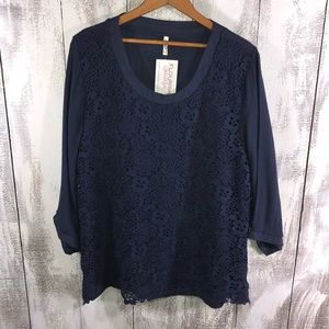 Ire Navy Blue XXL NWT Blouse